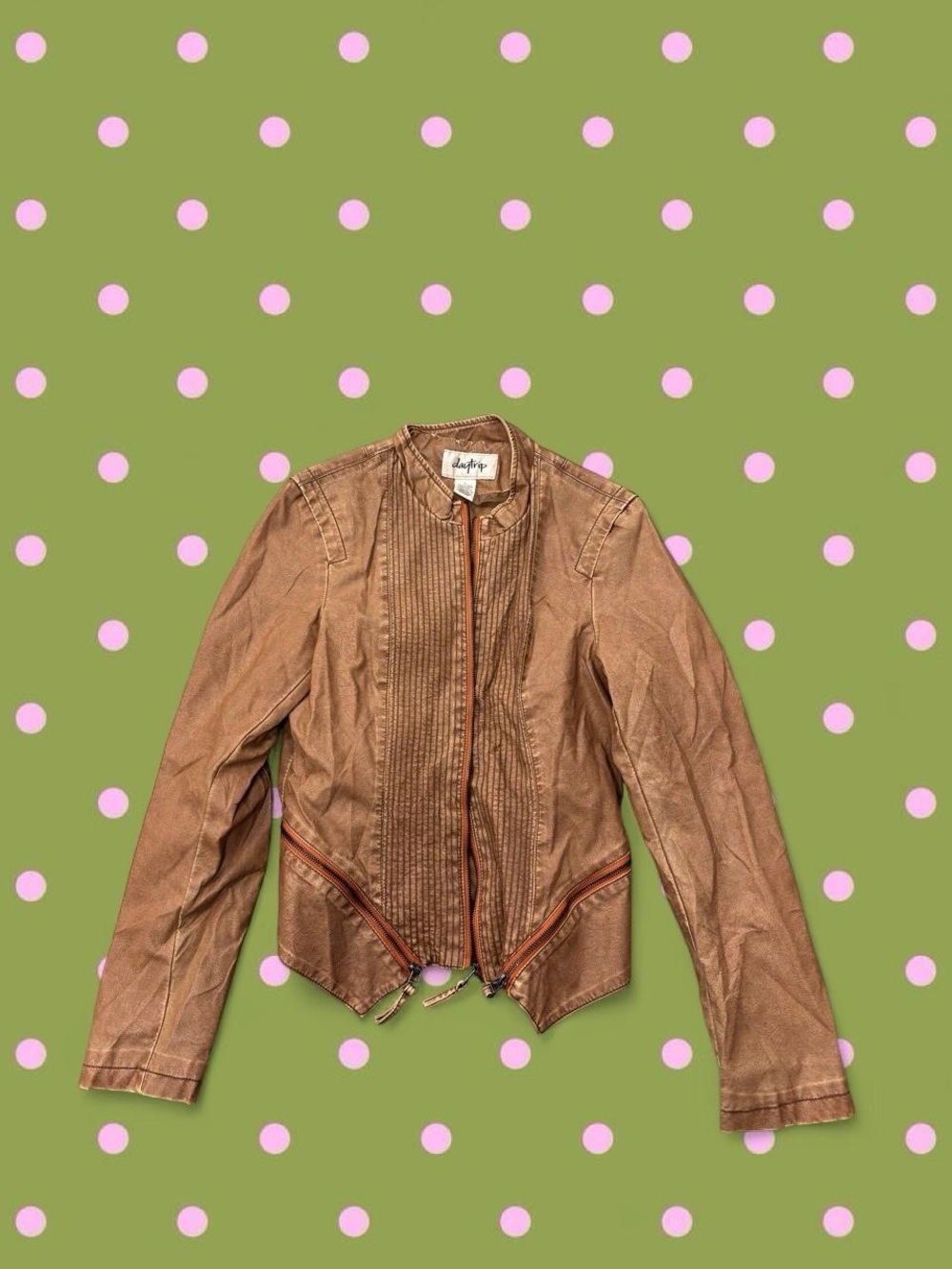 Daytrip Metallic Bronze Faux Leather Zip Jacket
